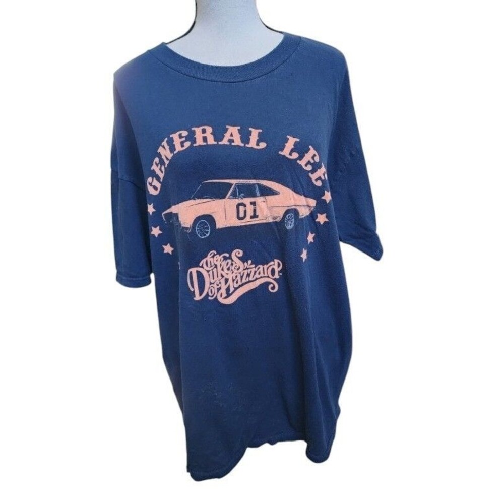 The Dukes of Hazzard General Lee Tee Size XL Navy Blue Retro